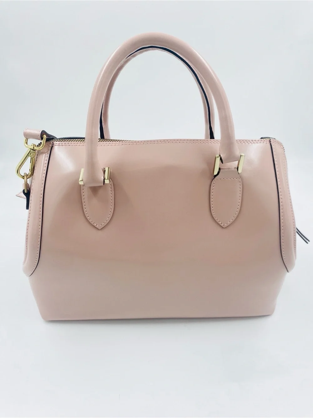 Gianni Notaro Italian Leather satchel convertible crossbody purse blush pink EUC